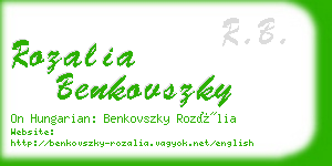 rozalia benkovszky business card